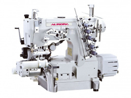 Плоскошовная машина для притачивания резинки предварительно сшитой в кольцо Aurora А-1600D-33/EUT