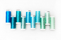 Набор ниток Aurora для вышивки Бирюза, 10 катушек