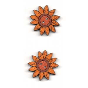 Декоративные пуговицы оранжевые (цветочки)