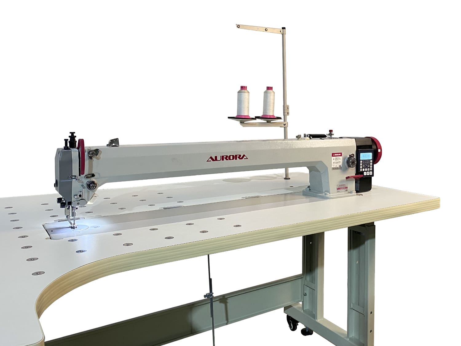 Промышленная длиннорукавная швейная машина с шагающей лапкой и увеличенным вылетом рукава Aurora A-0302-850 (автоматические функции)