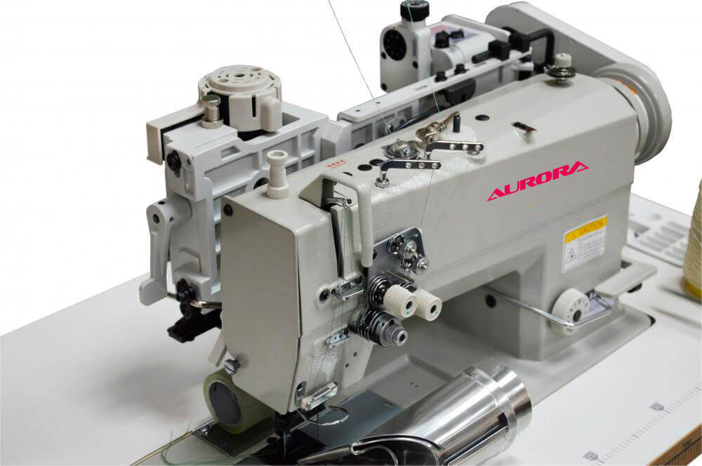 Двухигольная швейная машина с пуллером для пришивания пояса (поясная машина) AURORA A-872-SFW