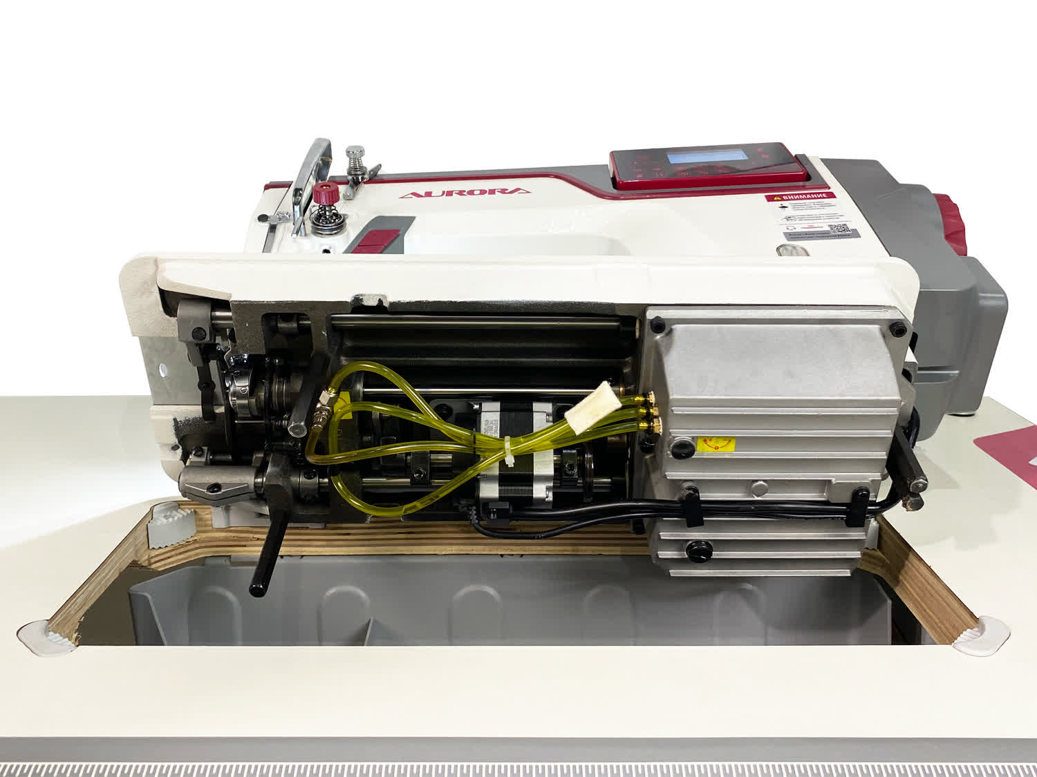 Прямострочная промышленная швейная машина Aurora A-8 (Дизайнерские строчки, два подвижных ножа, закрытая смазка)