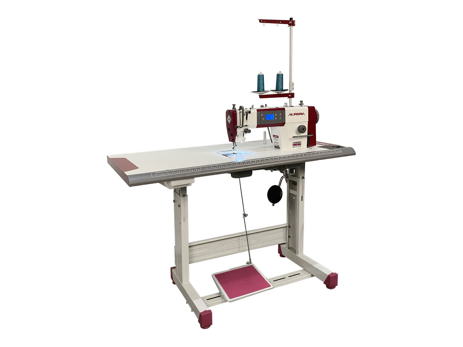Прямострочная промышленная швейная машина Aurora S1-H для средних и тяжелых материалов (прямой привод, позиционер иглы)