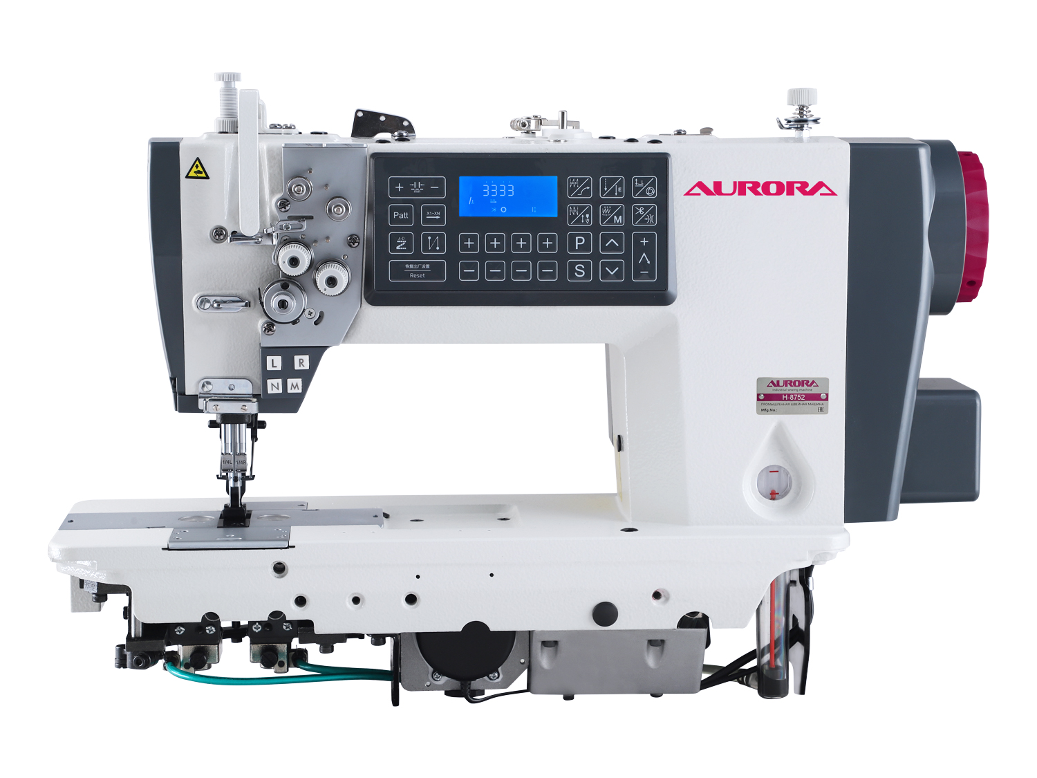 Двухигольная промышленная швейная машина Aurora Н-8752 (Автоматические функции, отключение игл, увеличенный челнок)