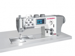 Двухигольная промышленная швейная машина с тройным продвижением Aurora А-867-2D3 (автоматические функции, увеличенный челнок, вылет рукава 320 мм)