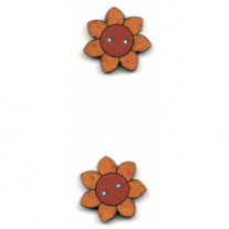 Декоративные пуговицы цветы (оранжевые)
