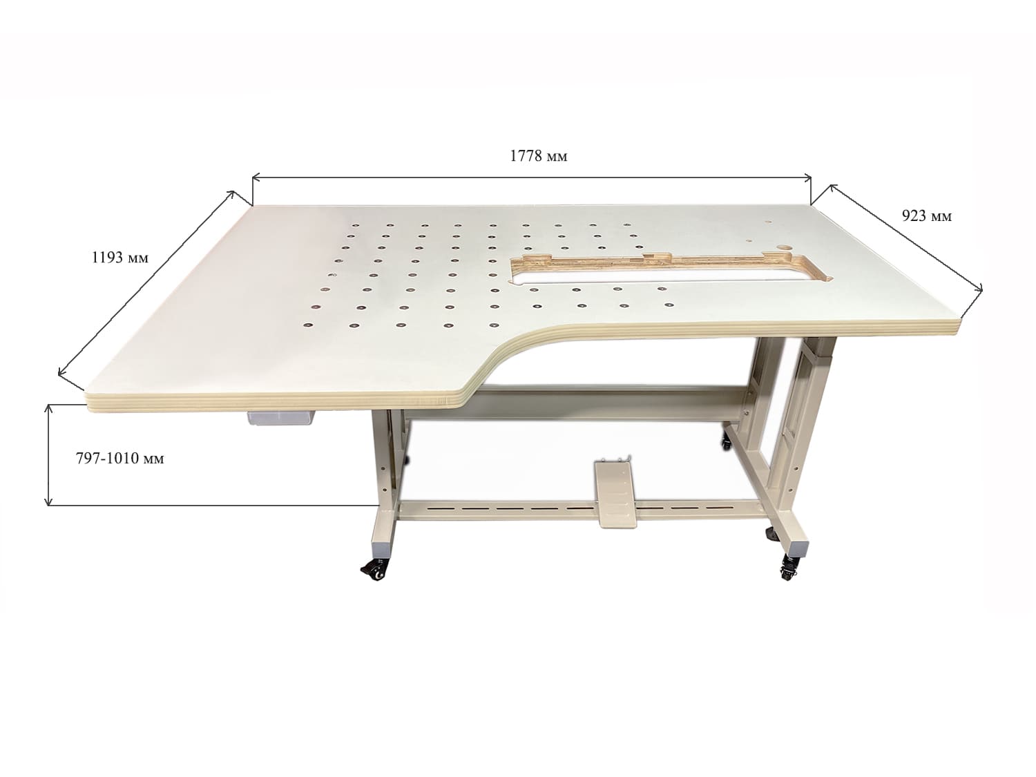 Промышленная длиннорукавная швейная машина с шагающей лапкой и увеличенным вылетом рукава Aurora A-0302-850 (автоматические функции)