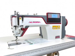 Прямострочная промышленная швейная машина Aurora A-8H (Дизайнерские строчки, два подвижных ножа, закрытая смазка)