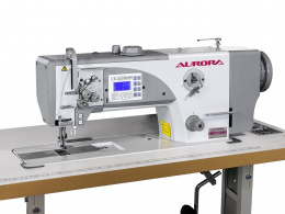 Прямострочная промышленная швейная машина с тройным продвижением Aurora A-867-1 (автоматические функции, увеличенный челнок, вылет рукава 320 мм)