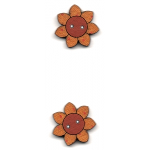 Декоративные пуговицы цветы (оранжевые)