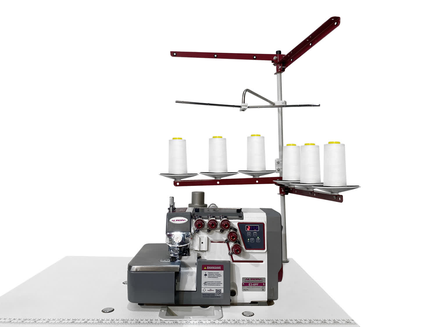 Промышленный 6-ти ниточный оверлок с автоматическим подъемом лапки Aurora E3-6PF для легких и средних материалов (прямой привод) Промышленный 6-ти ниточный оверлок с автоматическим подъемом лапки Aurora E3-6PF для легких и средних материалов (прямой привод)