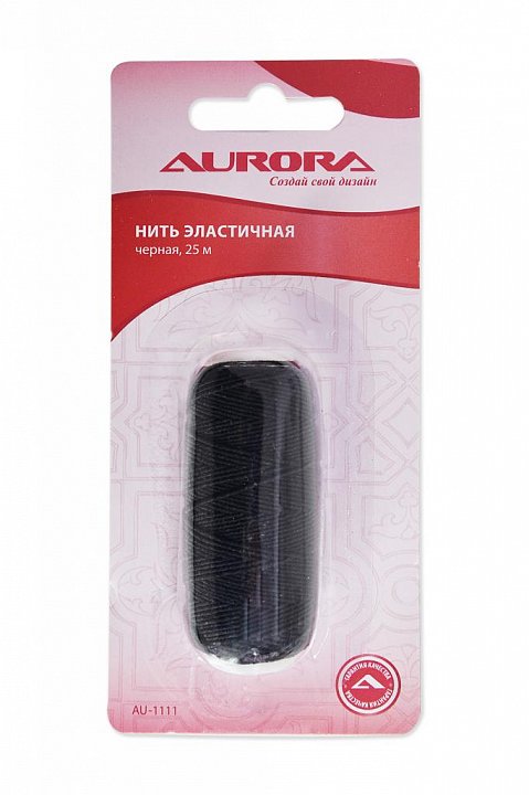Нить эластичная (резинка) Aurora цвет черный