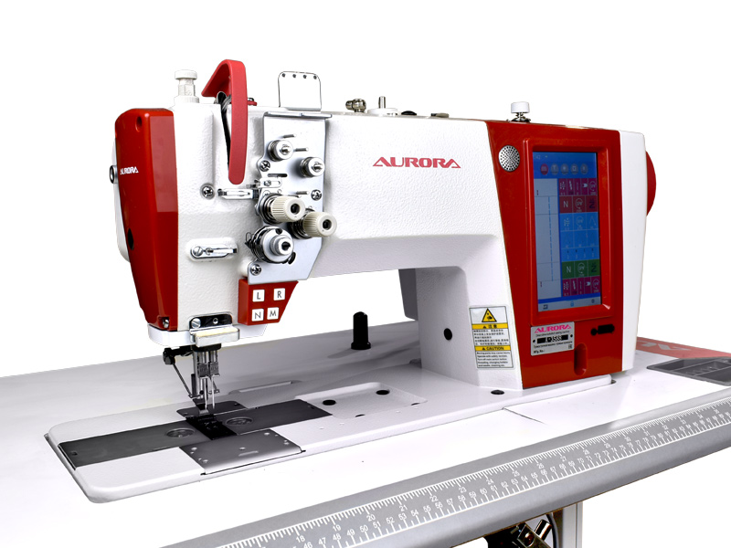 Двухигольная промышленная швейная машина Aurora A-3588 (увеличенные челноки и декоративные строчки)