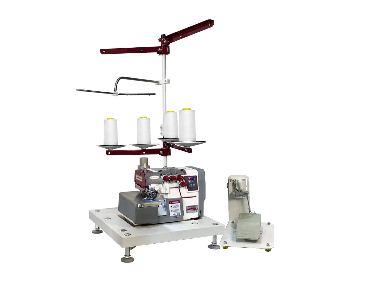Настольный промышленный 3-х/4-х ниточный оверлок с автоматическим подъемом лапки Aurora E3-4PF Home для легких и средних материалов (прямой привод)