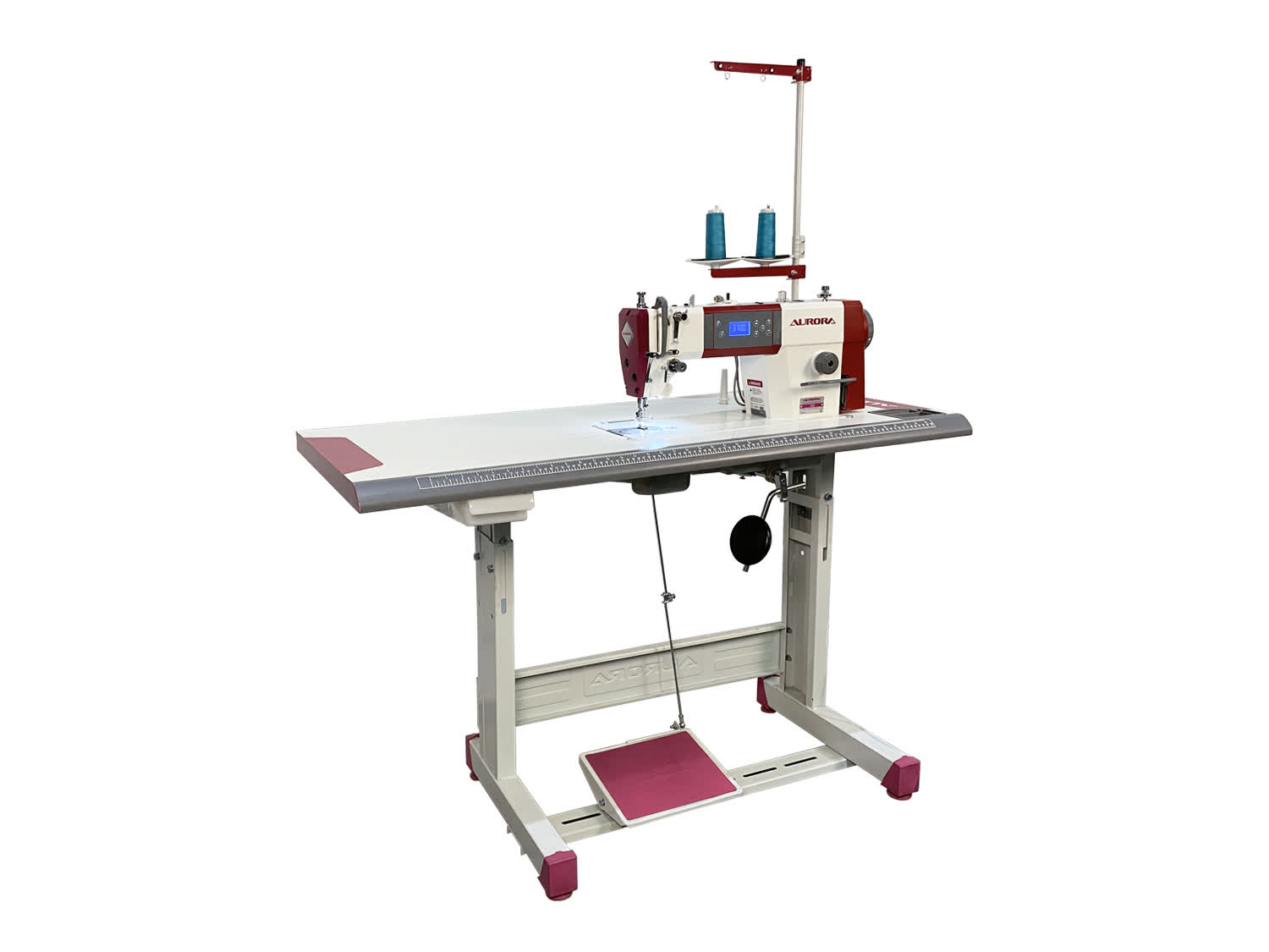 Прямострочная промышленная швейная машина Aurora S2-H для средних и тяжелых материалов (прямой привод, позиционер иглы, обрезка нити)
