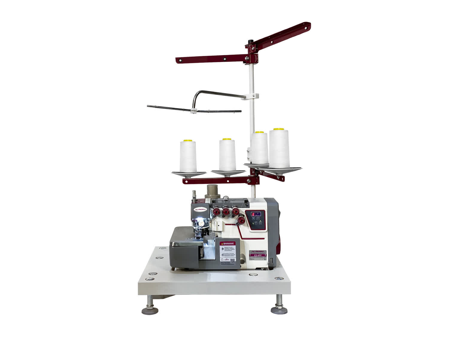 Настольный промышленный 3-х/4-х ниточный оверлок с автоматическим подъемом лапки Aurora E3-4PF Home для легких и средних материалов (прямой привод)