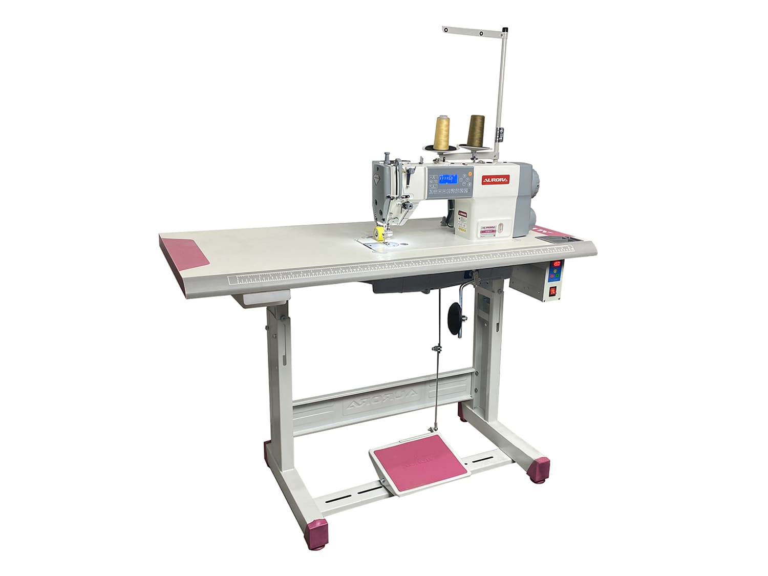 Прямострочная промышленная швейная машина с пуллером Aurora A-9H-P (два подвижных ножа, закрытая смазка)