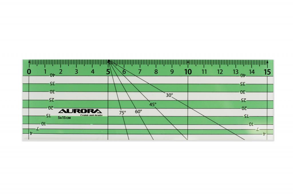 Линейка для пэчворка Aurora 5*15 см