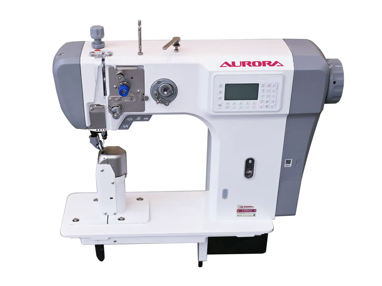 Одноигольная колонковая машина с 3-м продвижением Aurora A-1591N-D3 (4 шаговых мотора, автоматические функции)