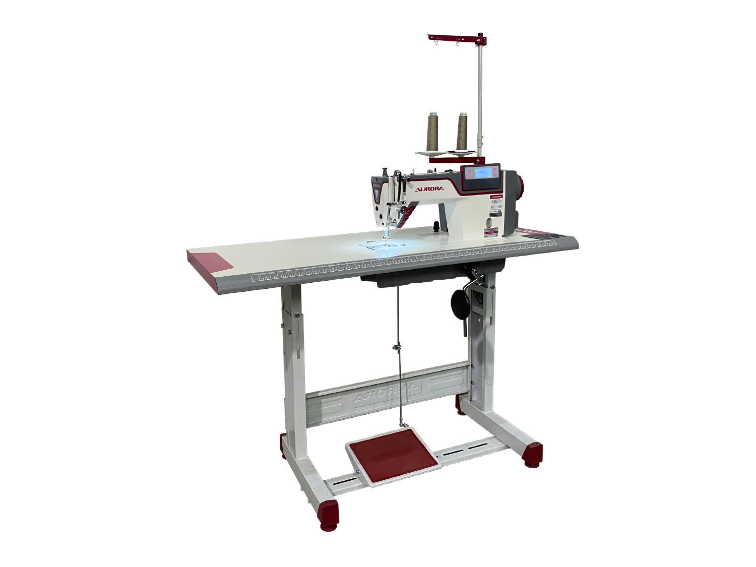 Прямострочная промышленная швейная машина Aurora A-8 (Дизайнерские строчки, два подвижных ножа, закрытая смазка)