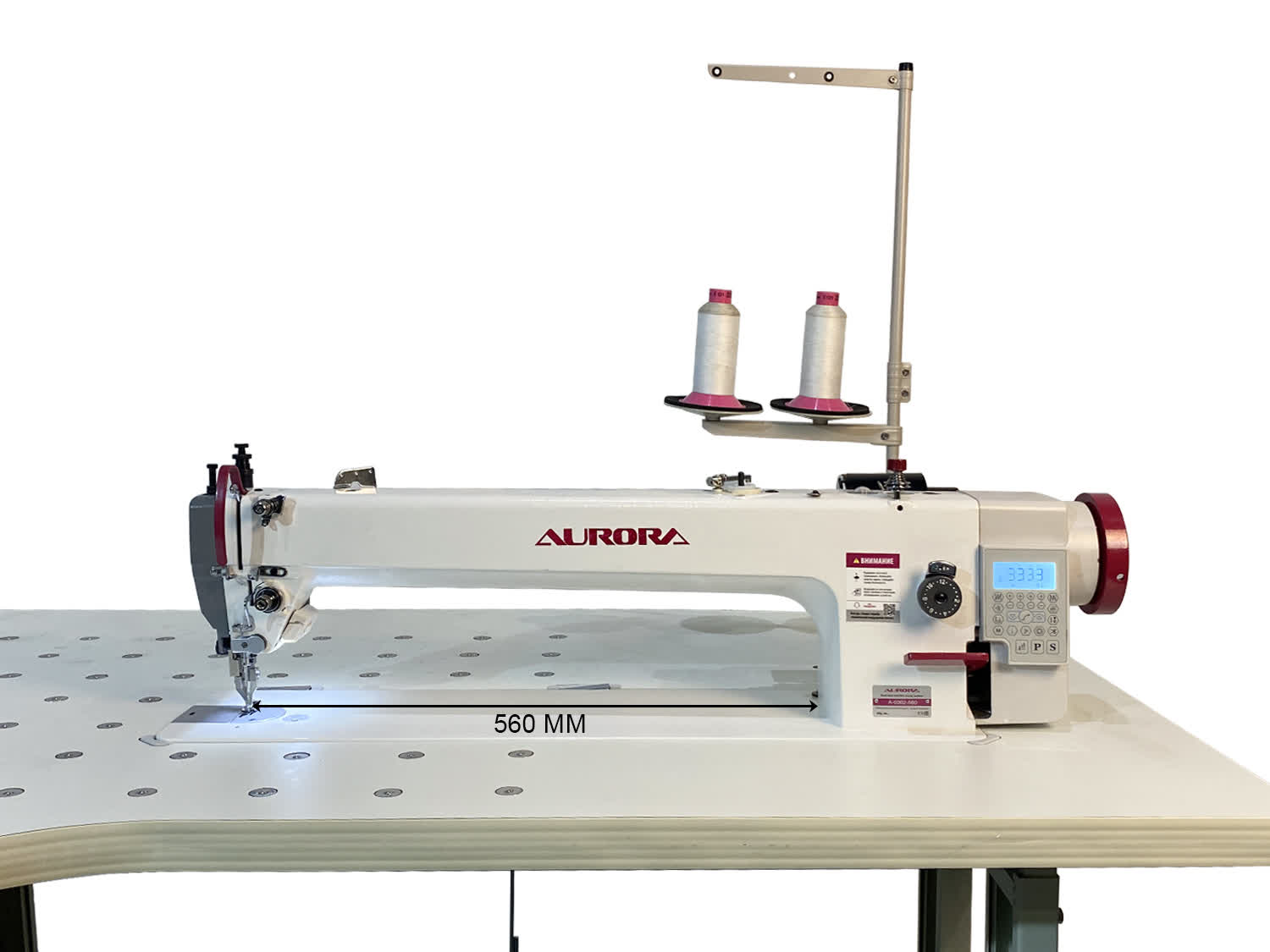 Промышленная швейная машина с шагающей лапкой и увеличенным вылетом рукава Aurora A-0302-560 (автоматические функции)