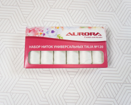 Набор ниток универсальных Aurora Talia №120 Белые