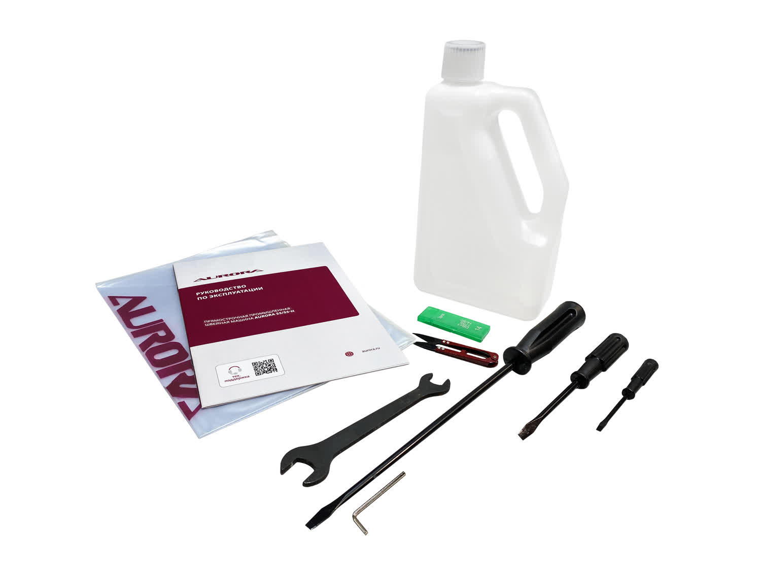 Прямострочная промышленная швейная машина Aurora S5-H для средних и тяжелых материалов (дизайнерские строчки, прямой привод, позиционер иглы, обрезка и закрепка нити)