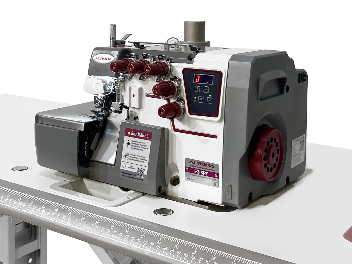 Промышленный 6-ти ниточный оверлок с автоматическим подъемом лапки Aurora E3-6PF для легких и средних материалов (прямой привод) Промышленный 6-ти ниточный оверлок с автоматическим подъемом лапки Aurora E3-6PF для легких и средних материалов (прямой привод)
