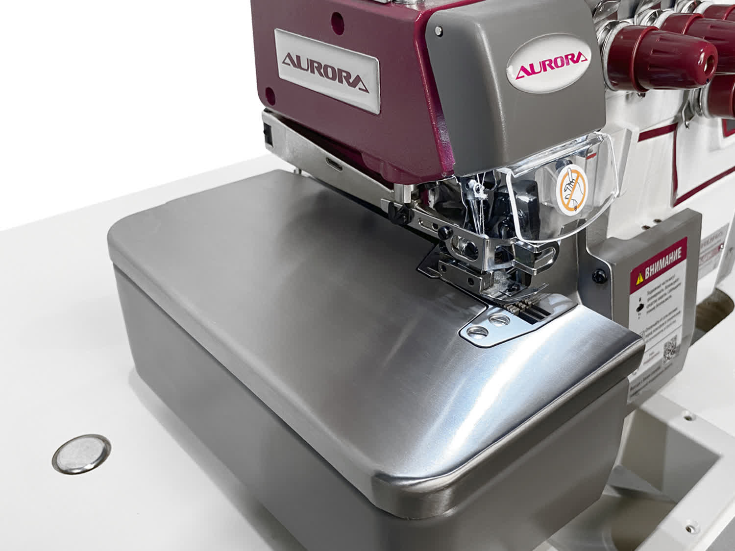 Настольный промышленный 3-х/4-х ниточный оверлок с автоматическим подъемом лапки Aurora E3-4PF Home для легких и средних материалов (прямой привод)