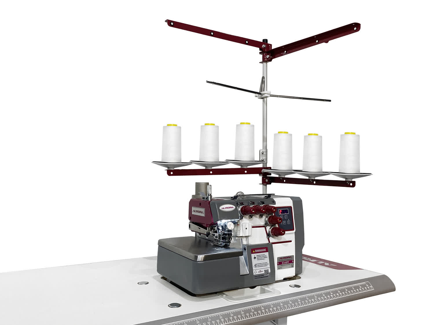 Промышленный 6-ти ниточный оверлок с автоматическим подъемом лапки Aurora E3-6PF для легких и средних материалов (прямой привод) Промышленный 6-ти ниточный оверлок с автоматическим подъемом лапки Aurora E3-6PF для легких и средних материалов (прямой привод)