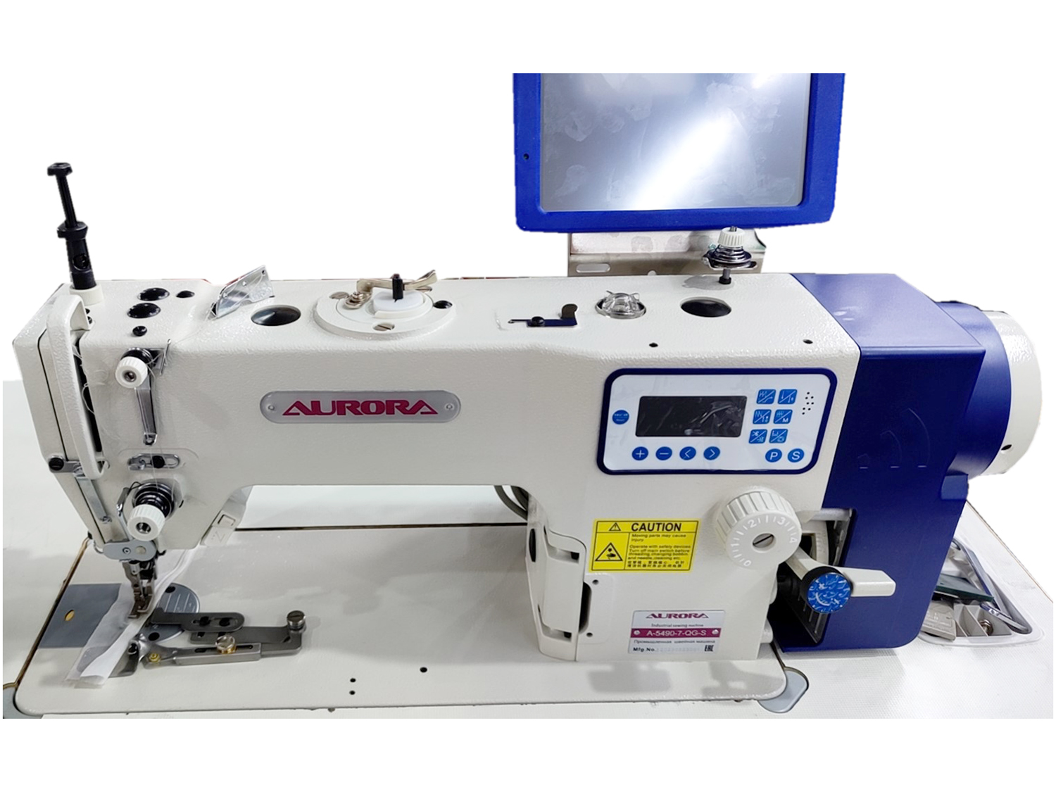 Специальная машина для подгибки низа сорочек и других изделий с электронным управлением Aurora A-5490-7-QG-S