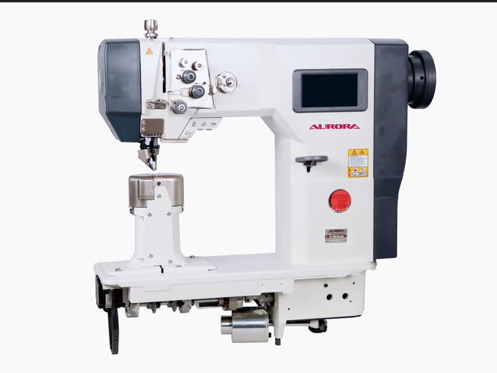 Двухигольная колонковая машина с 3-м продвижением Aurora A-1592N-D3  (автоматические функции, шаговые моторы, увеличенный челнок, дизайнерские строчки)