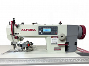Прямострочная промышленная швейная машина с шагающей лапкой, оснасткой для окантовки и устройством обрезки окантовочной ленты Aurora A-0302-D3-LG-TK