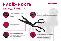 Ножницы серии "Премиум" портновские профессиональные с титановым покрытием, 21,6 см