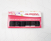 Набор ниток универсальных Aurora Talia №120 Черные