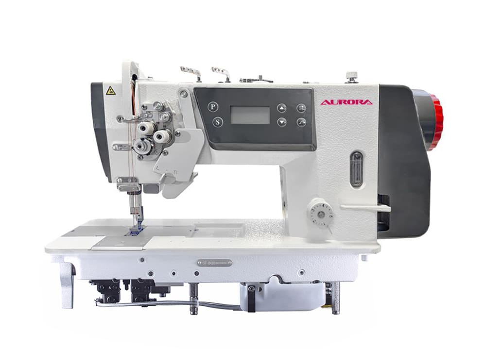 Двухигольная промышленная швейная машина с прямым приводом Aurora H-875D (отключение игл, увеличенный челнок, закрытая система смазки)